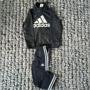 Black and White Adidas Track suit